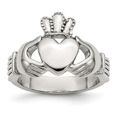 Stainless Steel Claddagh Ring with Polished Finish and 4mm Band